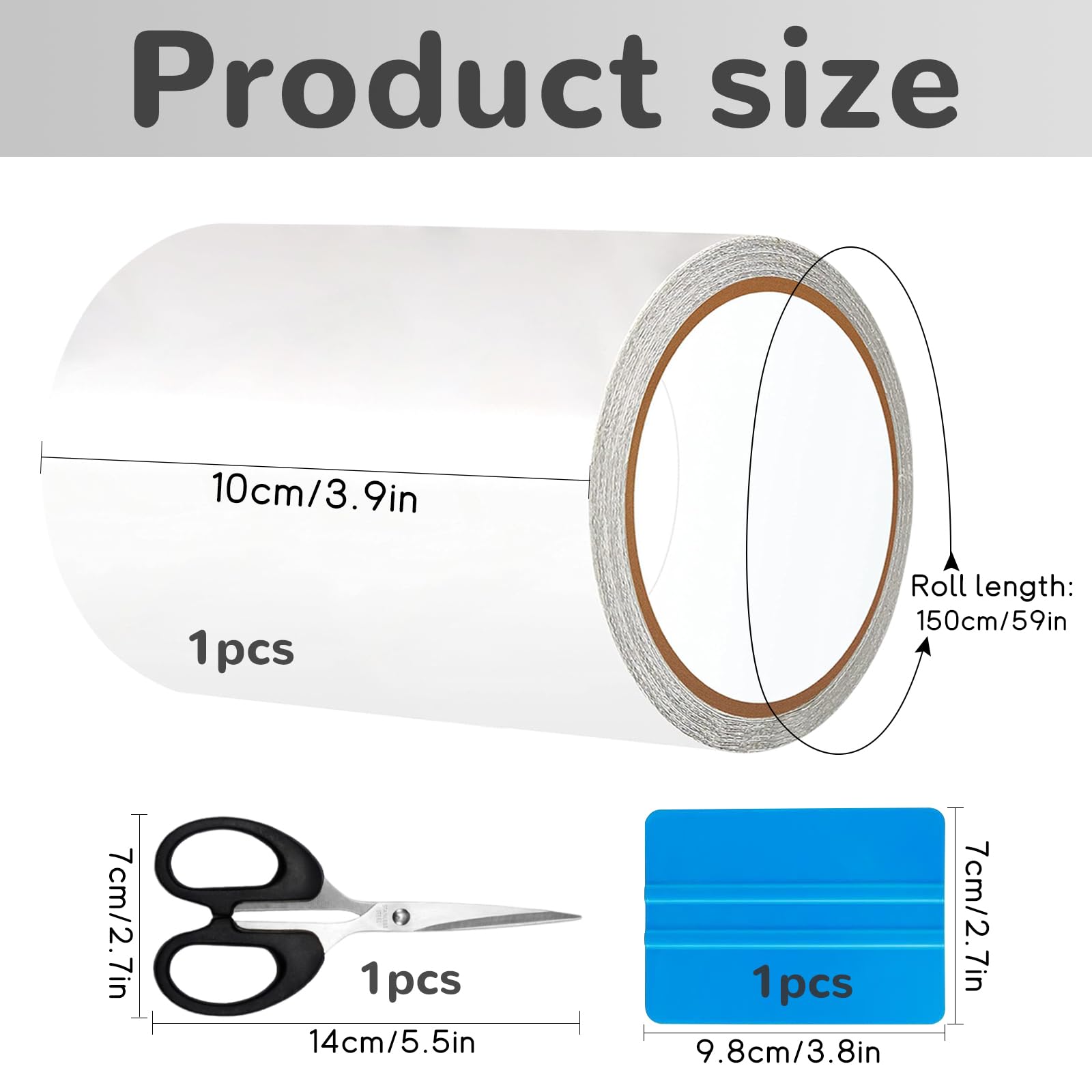 Ecoo Ruban de réparation en TPU - 8 cm x 500 cm - Étanche - Pour piscines, matelas, trampolines, bateaux, lits, châteaux d'eau, water-balls, bouées, rustines