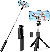Trípode para selfie, trípode retráctil para selfie stick con control remoto inalámbrico, para fotografía, transmisión en vivo, grabación de video, compatible con Android, iPhone y más