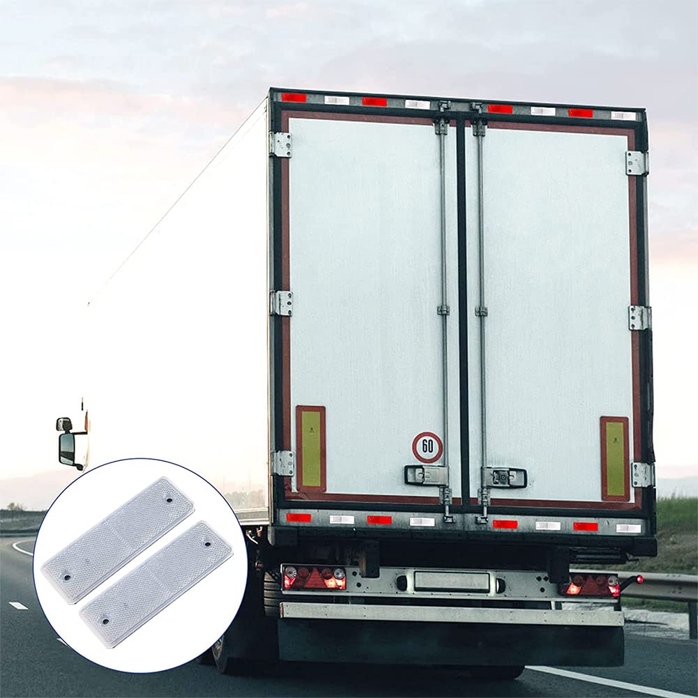10 Réflecteurs Rectangulaires Jaunes – Catadioptres Autocollants, 15x5 Cm, Alvéolés, Pour Camion, Caravane, Remorque, Vélo