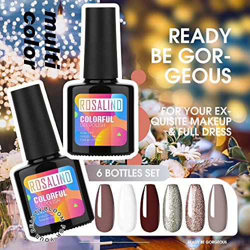 ROSALIND UV-Gel-Nagellack 6 Farben Semi-permanent Gel Nail Polish für Nagel Design Schellack Nagellack Starter set – Bild 6