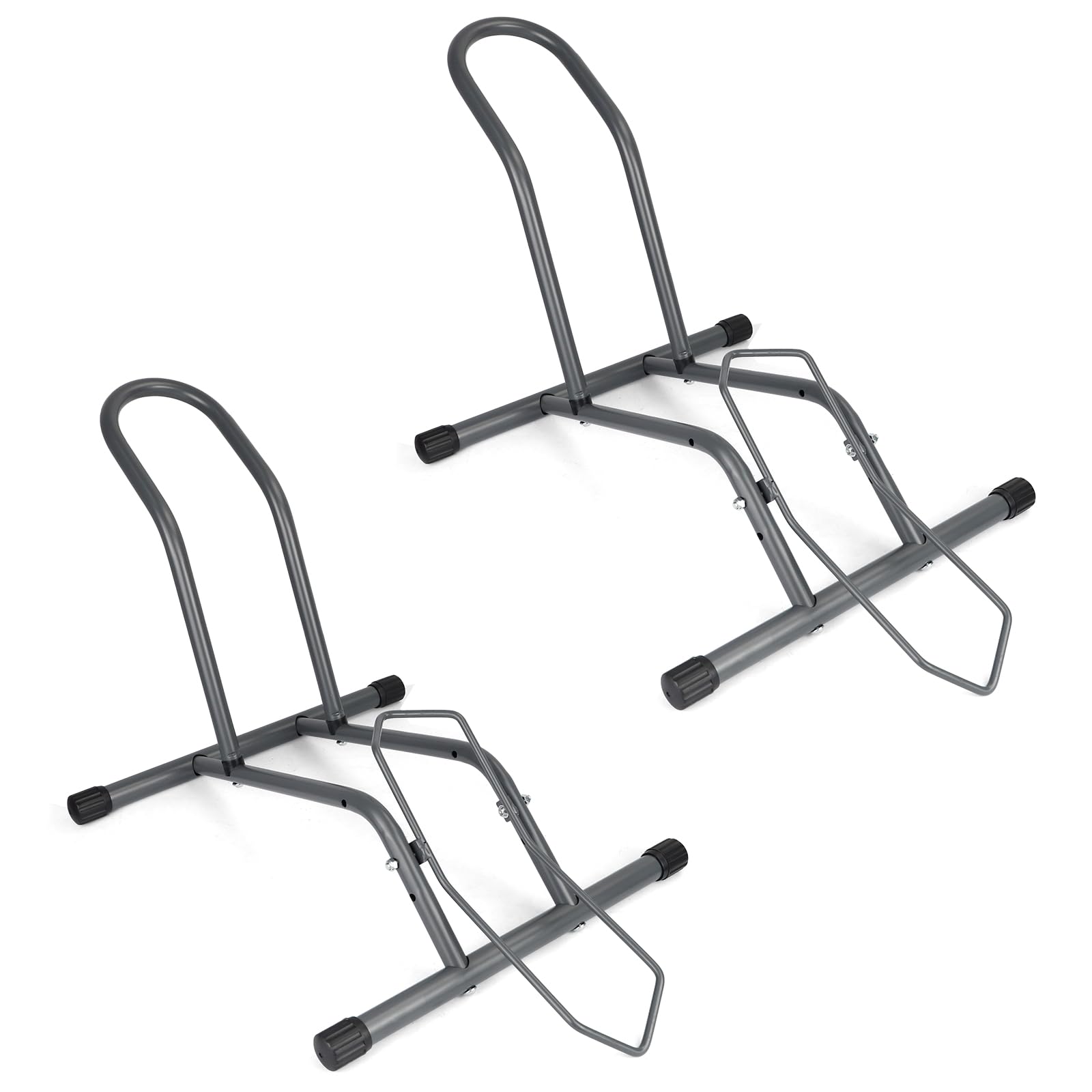 Stojak podłogowy do rowerów górskich, MTB i szosowych, szerokość 23c-10 cm, opona, 50-73 cm, opona, do wewnątrz, na zewnątrz, stojak podłogowy na rower, szary, 2 szt