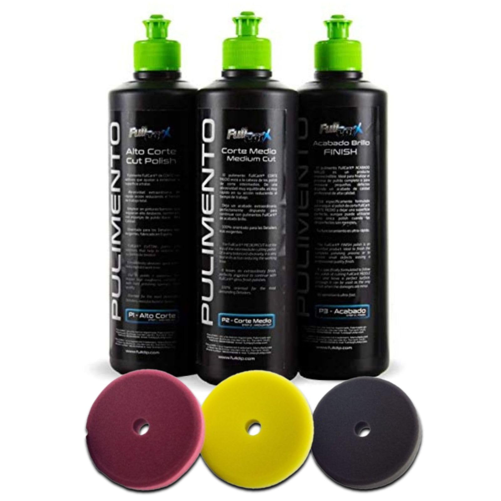 AutoFullCar – ULTRA POLISH KIT FullCarX | Kit Pulido y Encerado Profesional Coche 21mm | Descontaminado, Pulido 3 Fases, Cera Crystal Wax, Claybar, IPA