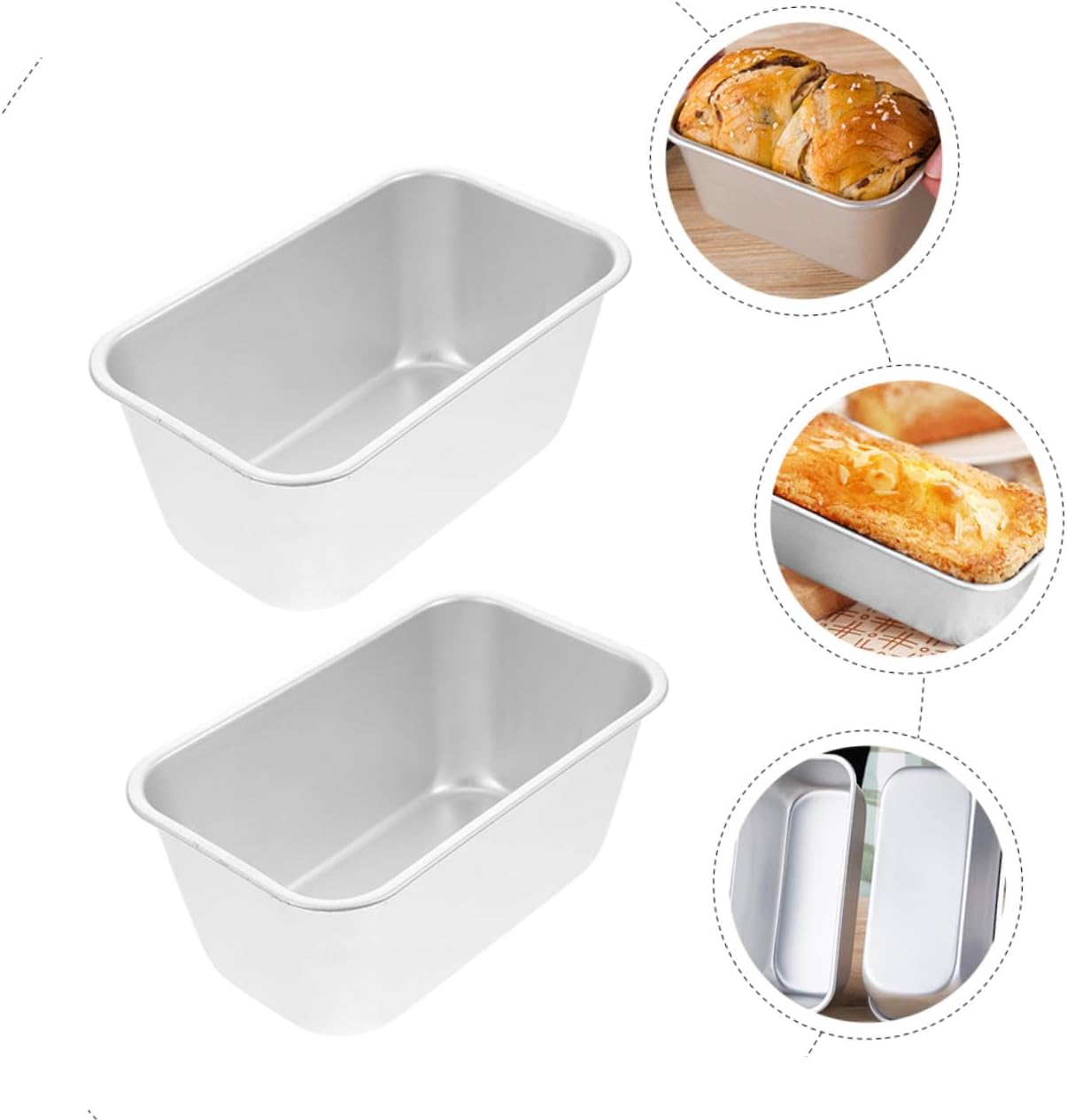 1set Aluminium Alloy Toast Baking Pans Bread Mold for Kitchen Conduction Easy Toast Everyday Baking 2pcs