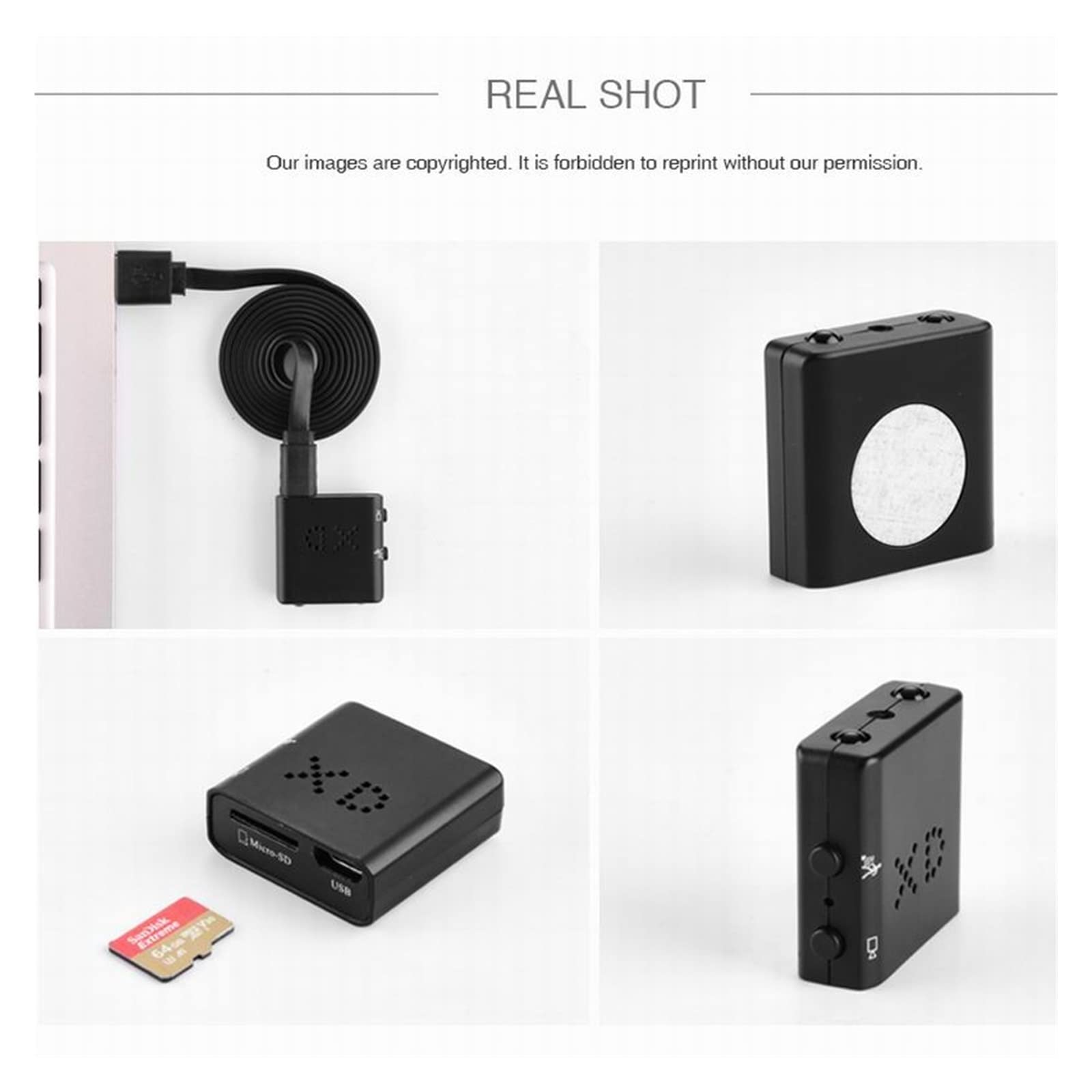 Action Cam, Mini telecamera Full HD 1080P Protezione della sicurezza domestica Visione notturna Micro Cam Motion Detection Videoregistratore segreto nascosto TF ,All'aperto, Sport, Video(Camera with 3