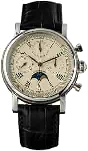 Amazon.com: Sugess Seagull ST1908 40mm Ivory Moon Phase Date