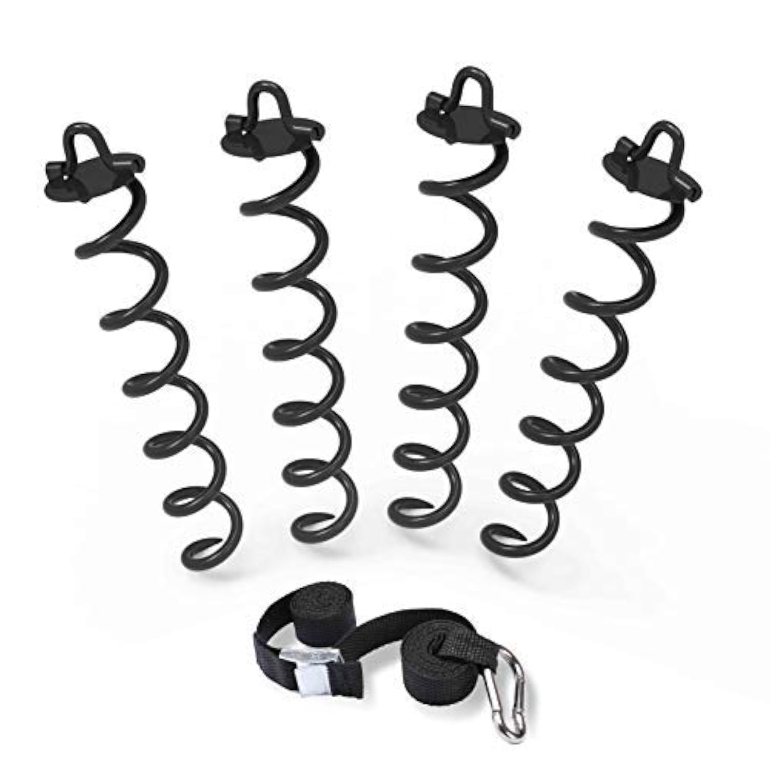 Anclaje de tierra en espiral ABCCANOPY de 16 pulgadas en color negro para sujetar columpios y carpas