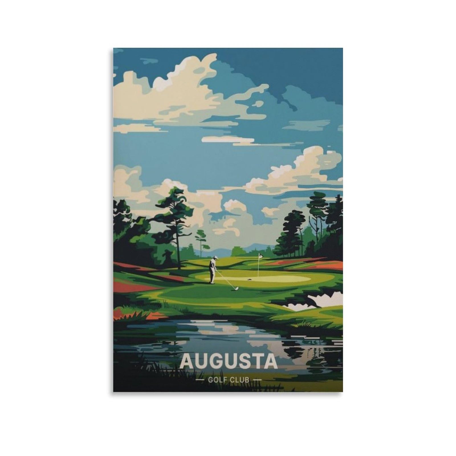 GQVCJSW Augusta Golf Course Poster Canvas Poster Wall Art Decor Print Picture Paintings for Living Room Bedroom Decoration 12x18inch(30x45cm)