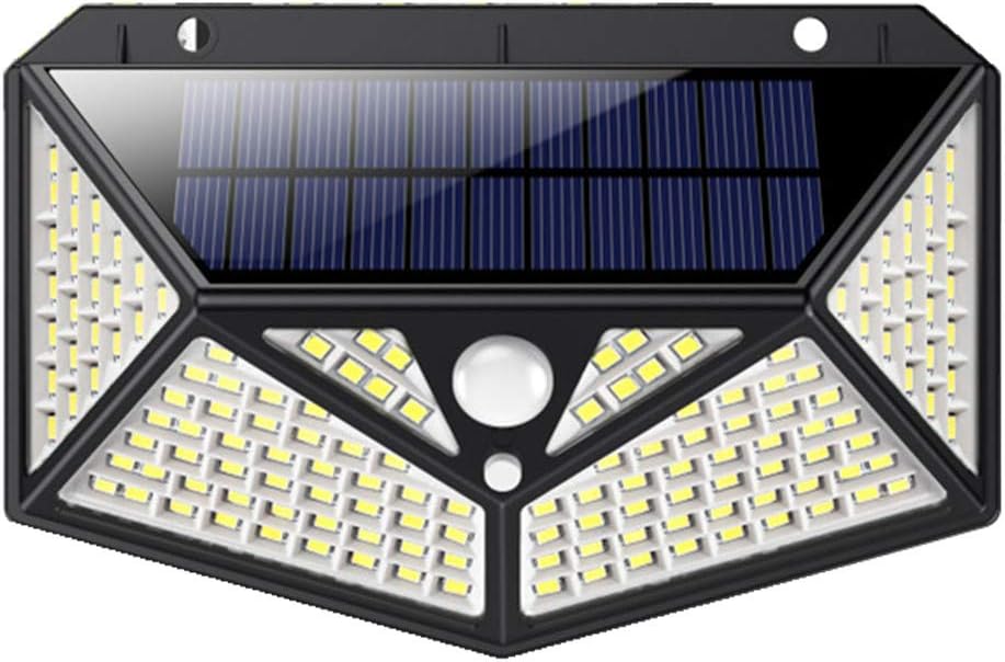 iPosible Luz Solar Exterior[Clase de Eficiencia Energética 150 LED 270 °Iluminación de Seis Lados Foco Solar con Sensor de Movimiento Impermeable Lámpara Solar 3 Modos para Jardín