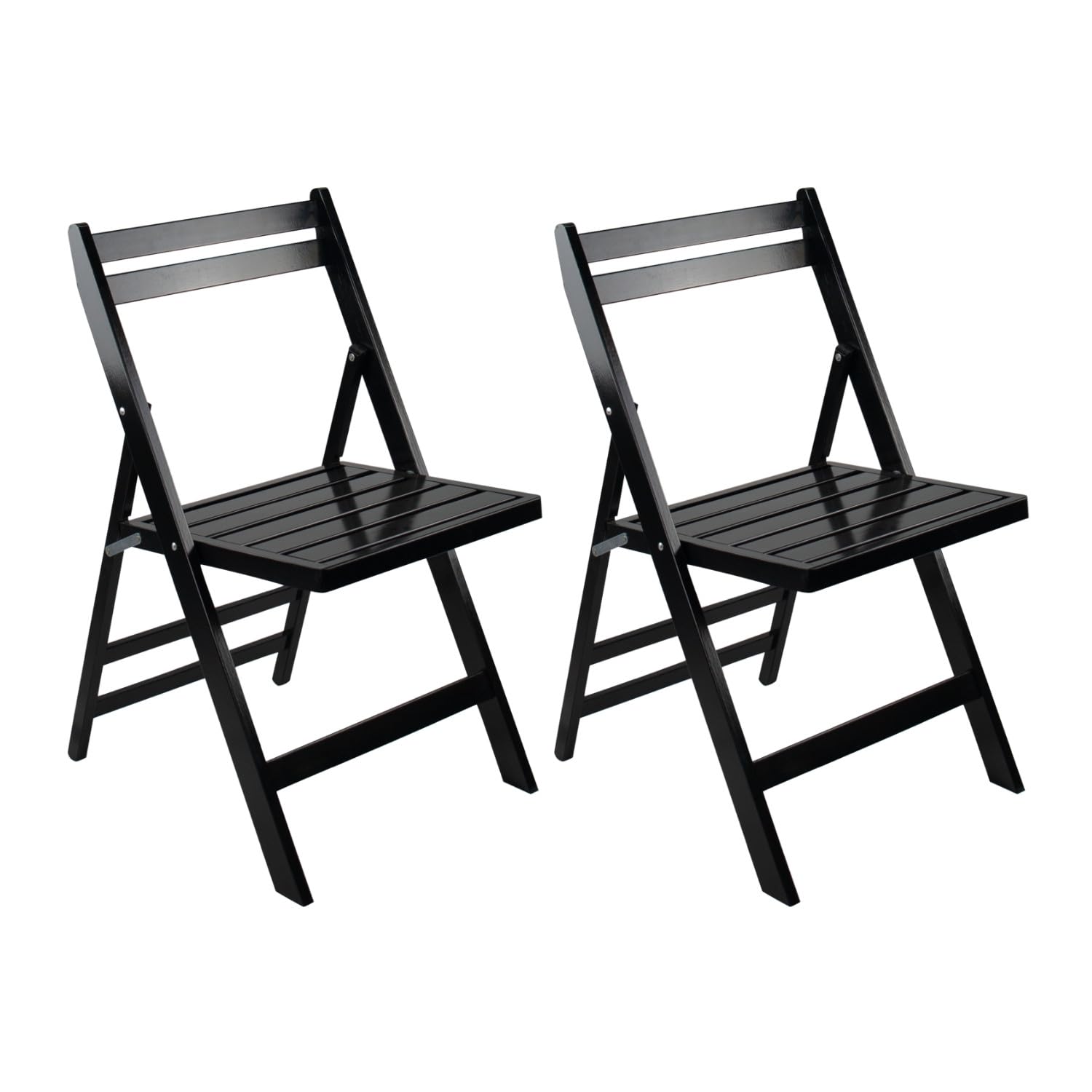 THINIA HOME Pack 2 Sillas Plegables de Madera de Haya Barnizada Buiani