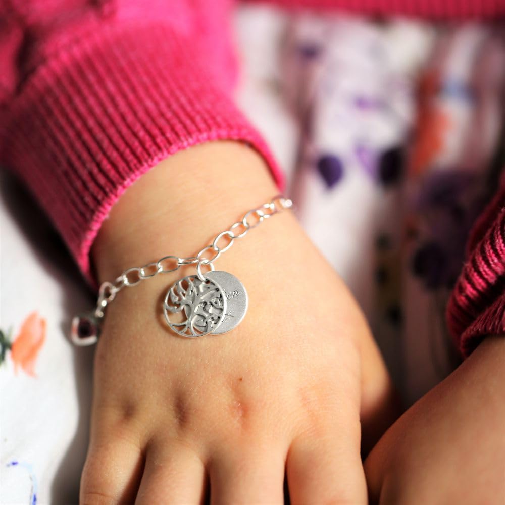 Kinderarmband Mädchen Silber Taufe Armband 925 Sterling Silber mit Gravur Namensarmband für Baby und Kinder Silberarmband Patenkind Armkettchen | HANDMADE IN GERMANY