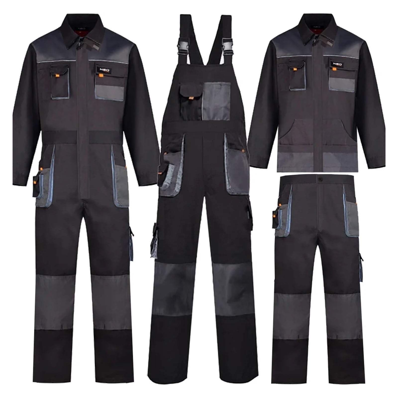 Tute da saldatura, tute lavoro, protettive con cinturino for riparazione auto, uniformi resistenti for utensili, multitasche for meccanici per Officine e Magazzini Meccanici(Pants,XL-175)