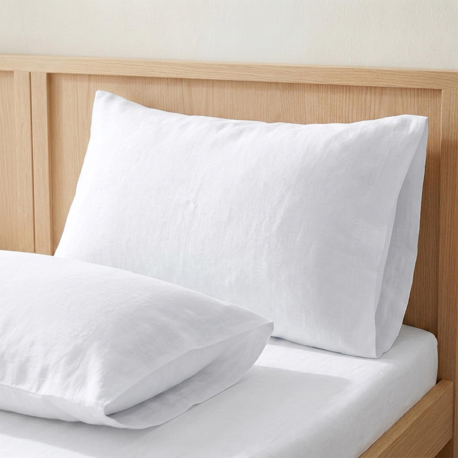 ECOMMERC3 Kissenbezug, 45 x 100 cm, Pack 2, 100% Baumwolle, weiß, Weichheit und Frische für einen atmungsaktiven Schlaf, hypoallergen und langlebig