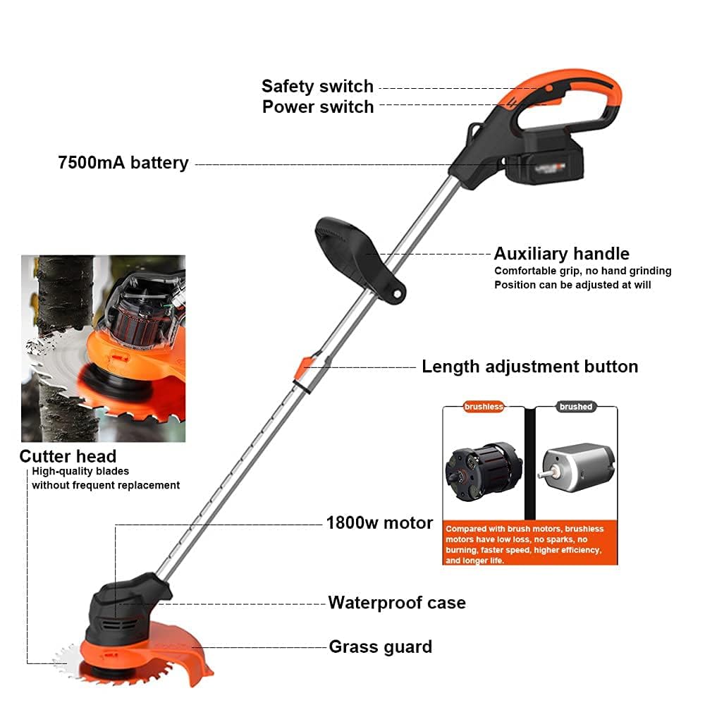 Rasaerba Senza Fili, Con Motore Brushless E Batteria A Lunga Durata