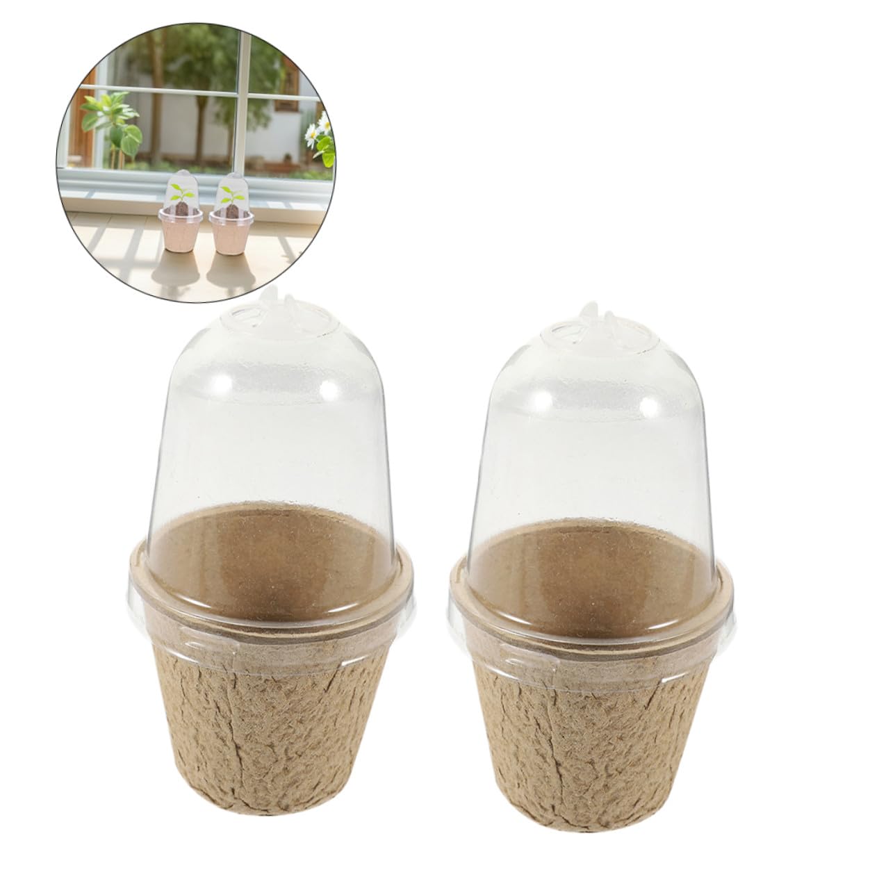 40 Pièces Pots de Semis Ronds Pâte de Papier Pots de Pépinière pour Démarrage de Semences Adaptés Culture Intérieure et Aux Projets Éducatifs