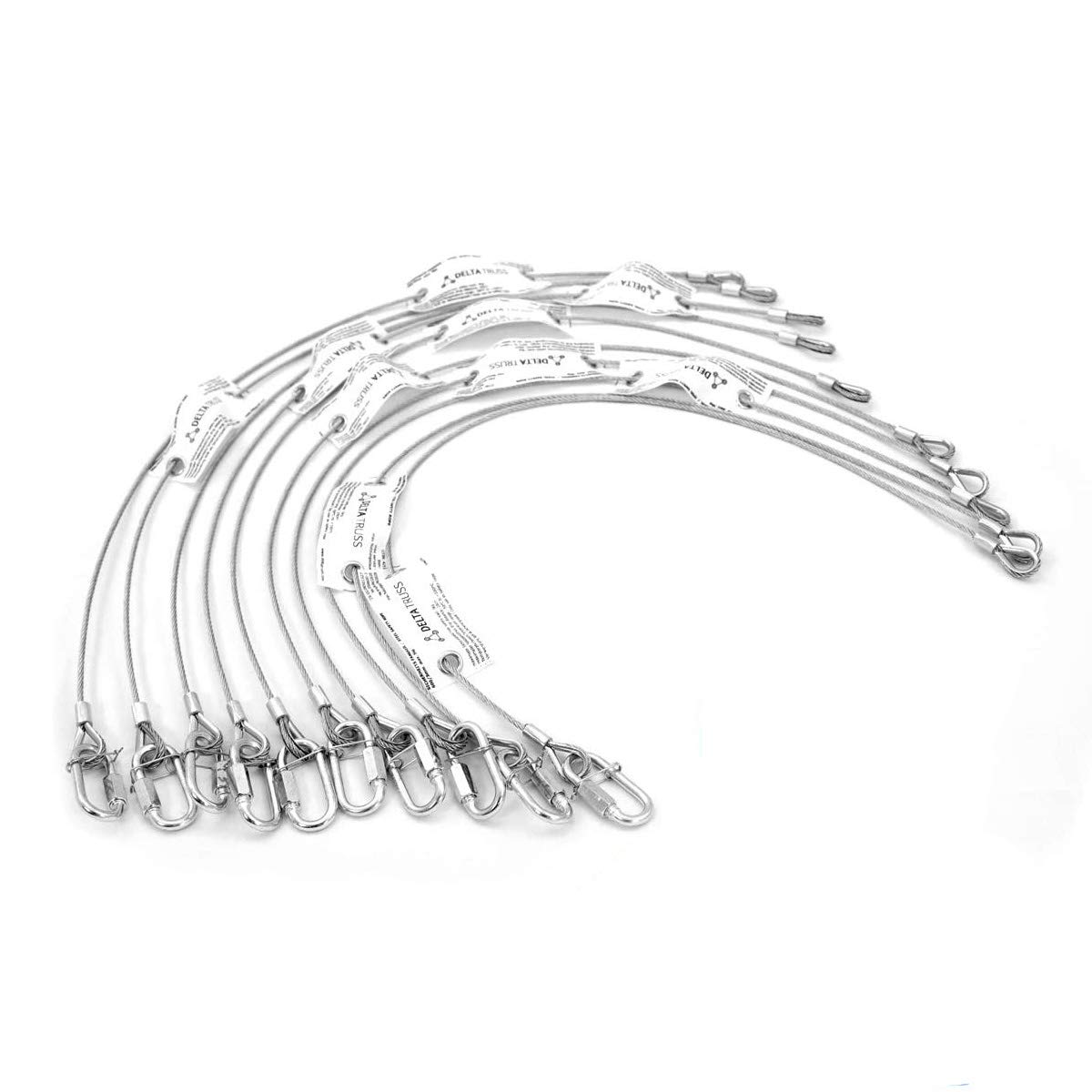 10 x Sicherheitsfangseil 1000x4mm 10er Set Safety bis 16kg Sicherungsseil gefertigt nach DGUV 115-002 (ehemals BGV-C1) zur Sicherung von Lasten über Personen Fangseil (1000/4 mm)