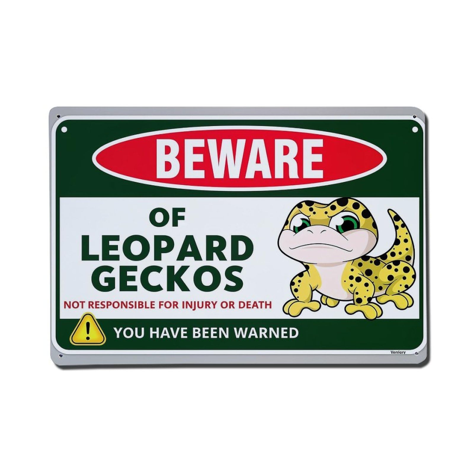 Beware Of Leopard Geckos Sign Tin Sign Metal Poster Vintage Metal Signs for Home Man Cave Bar Cafe Kitchen laundry room Wall Decorations Gift 8x12Inch
