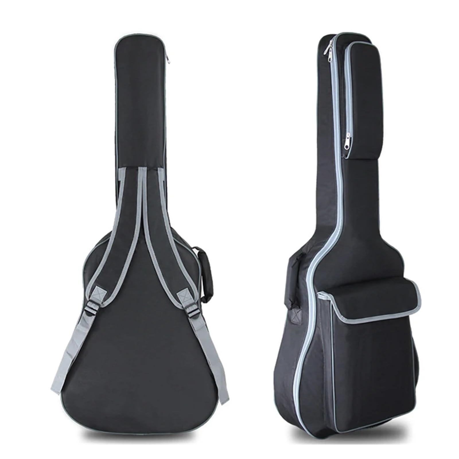 Bolsa De Guitarra Mochila Impermeable for Guitarra acústica de 36/38/39/40/41 Pulgadas, Gruesa, de algodón Oxford Acolchado de 12 mm, Color Negro(36 Inch Black)