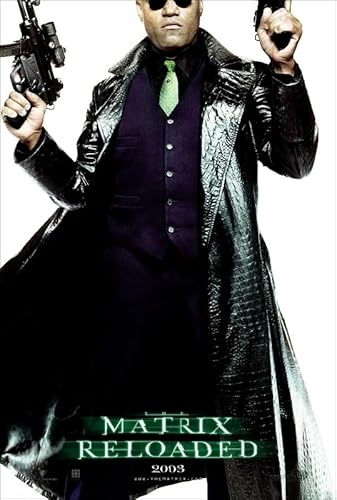THE MATRIX RELOADED MOVIE POSTER 2 Sided ORIGINAL 2003 MORPHEUS 27x40 LAWRENCE FISHBURNE
