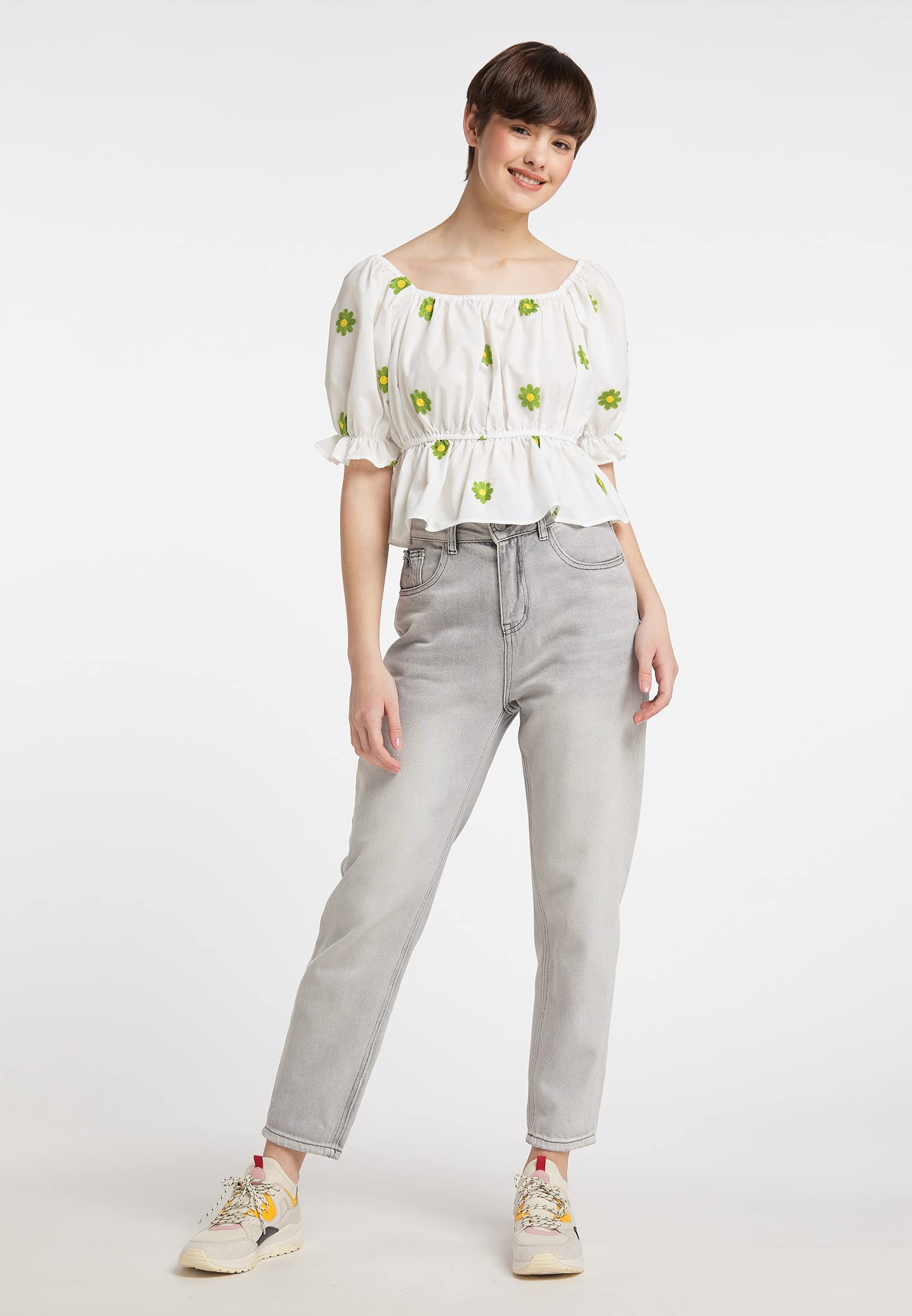 UCY Blouse Courte brodée Femme