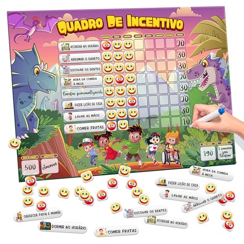 Quadro de Rotina Infantil - Quadro de Incentivo - Quadro de Tarefas - Quadro de recompensa - Regras