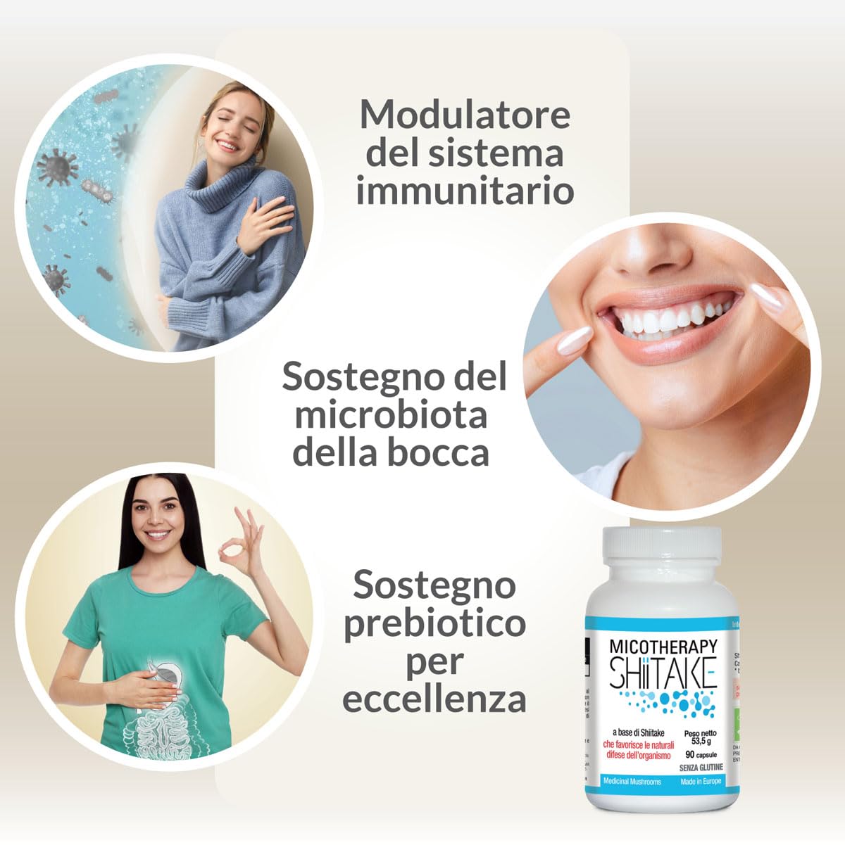 AVD REFORM | Micotherapy Shiitake – Integratore con Shiitake (Lentinula edodes) da coltivazione biologica per vitalità e difese naturali – 90 capsule – Prodotto in Italia