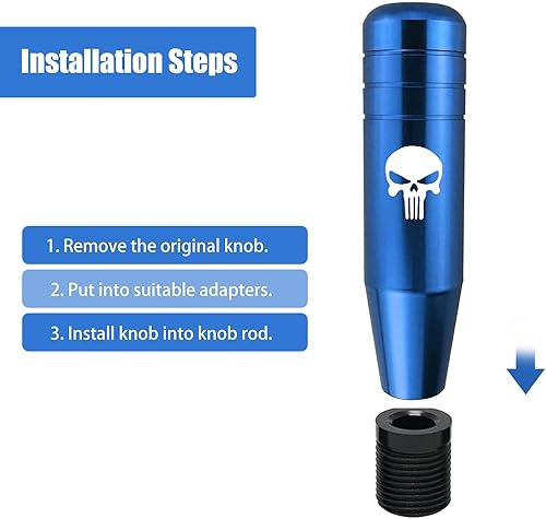 Miniatura 5 de Jawmoy 1 perilla de transmisión de automóvil, manija de palanca de cambio de metal de mano pesada de 5.11 x 1.37 pulgadas, accesorios decorativos