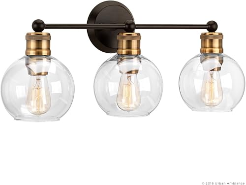 Miniatura 7 de Urban Ambiance Lámpara de tocador de baño vintage de lujo, tamaño grande 10.875 pulgadas de alto x 24.5 pulgadas de ancho, con elementos de estilo