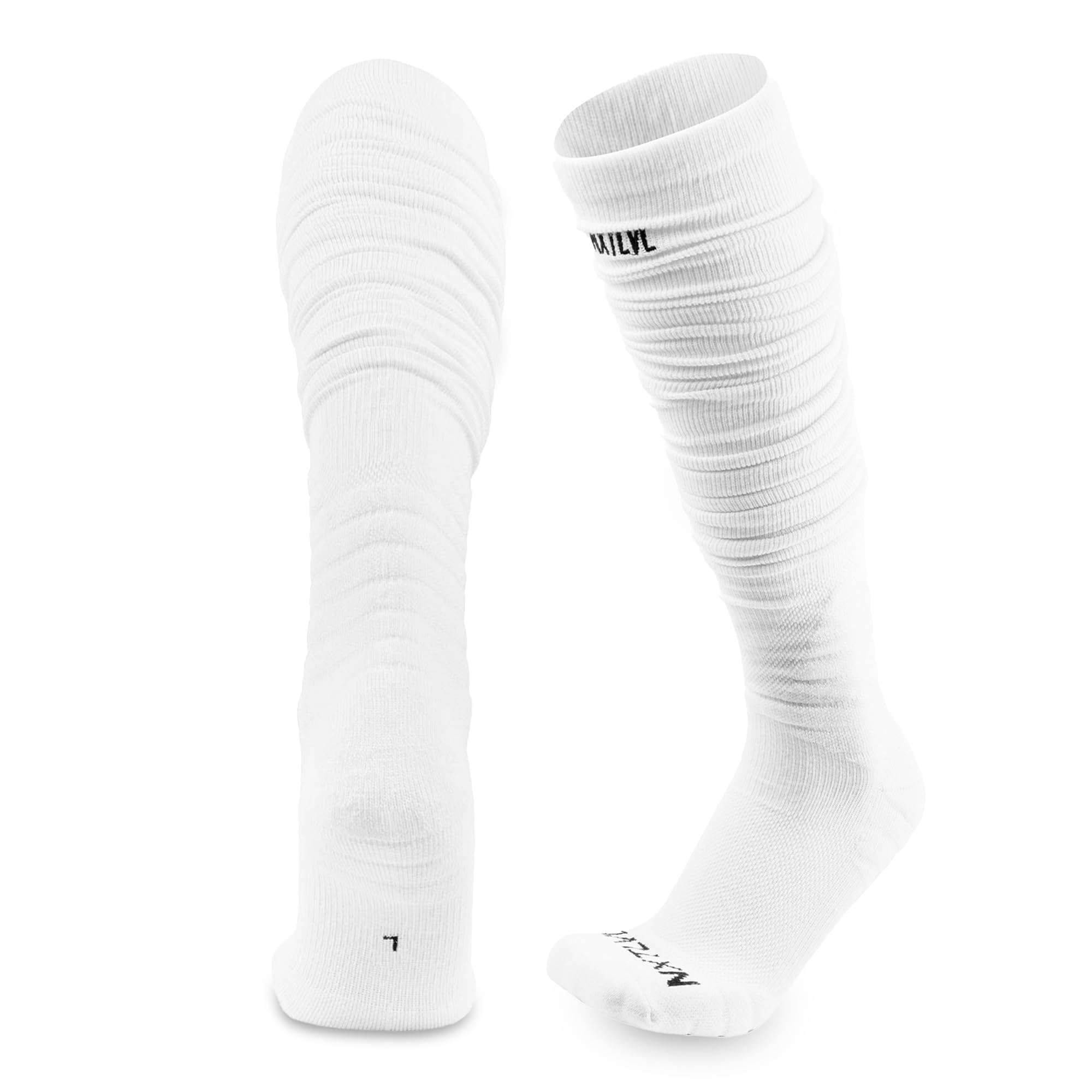 NXTLVL Scrunch Chaussettes de baseball rembourrées extra longues pour homme et garçon/jeune
