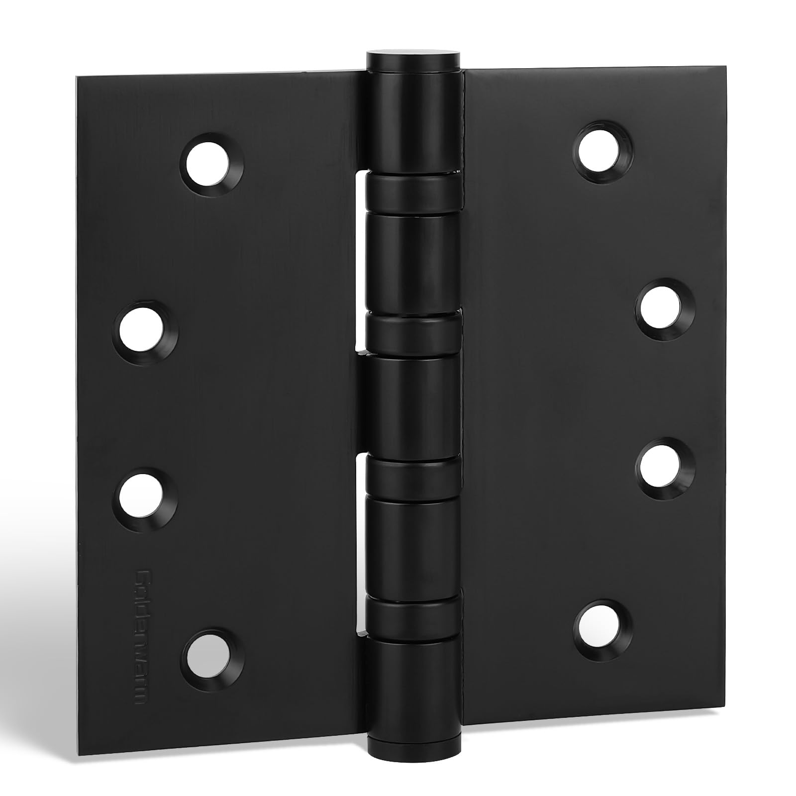 Photo 1 of 6 Pack goldenwarm Matte Black 4inch Door Hinges for Exterior Doors Ball Bearing Door Hinges with Square Corners, Heavy-Duty, 304 Stainless Steel