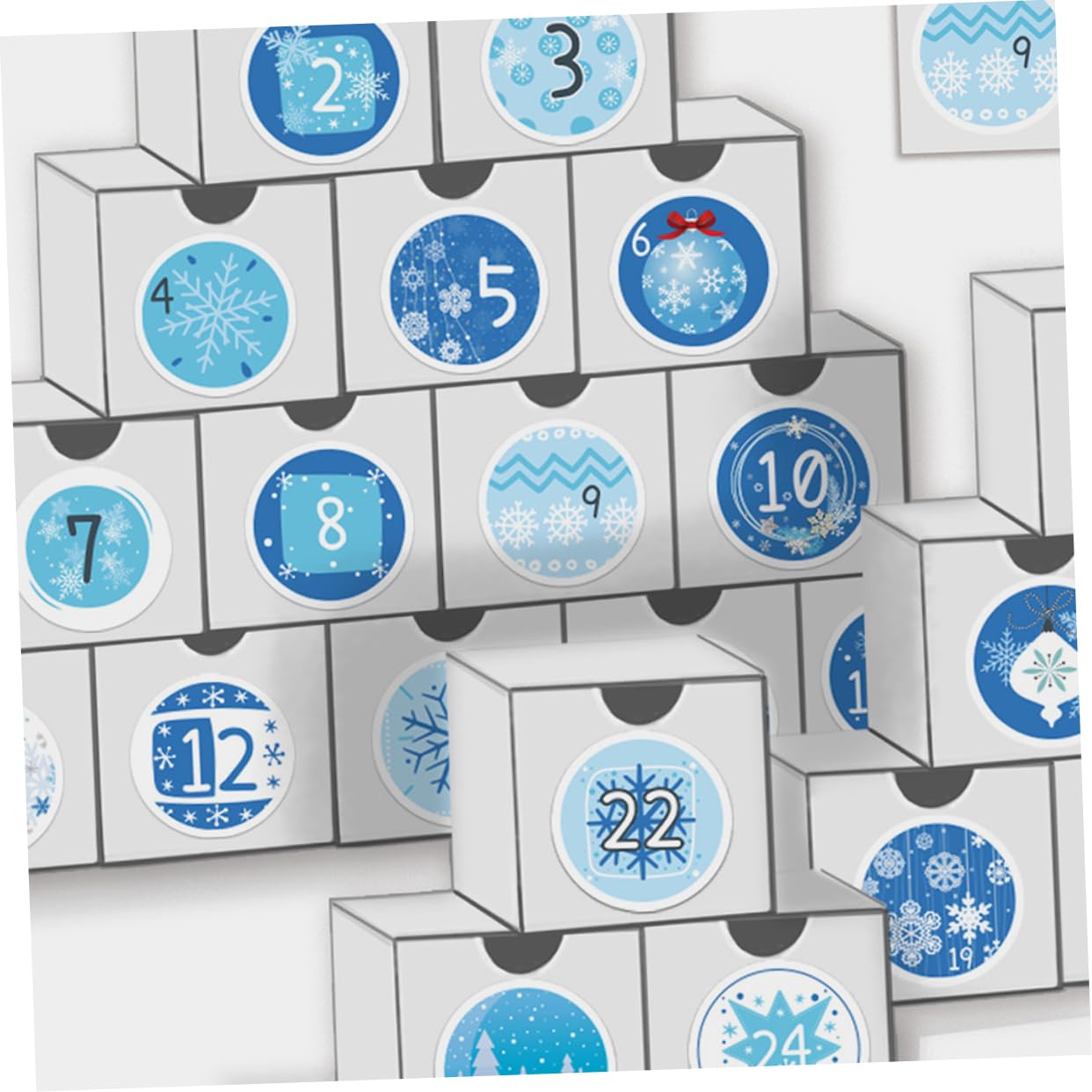 PRETYZOOM 160 Blatt Weihnachtskalender-Aufkleber Weihnachts-Countdown-Kalender Keks-Geschenktüten adventskalenderaufkleber weihnachtskalender aufkleber Weihnachtsgeschenkanhänger Blue