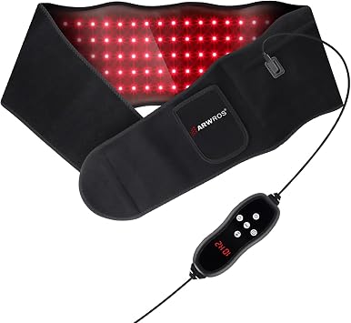 Red Light Therapy Belt - 660nm & 850nm Wavelength, Red Light Therapy Wrap, Near-Infrared Light Belt for Back, 5 Brightness Levels, 5 Vibration Levels, Timer