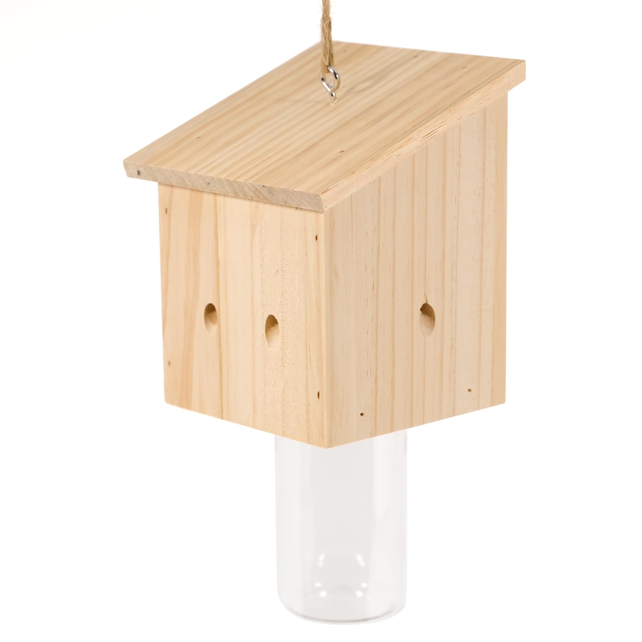 2-Pack Carpenter Bee Traps For Outside - Patented Cube Design, Pine Wood Construction, Hanging Insect Catchers