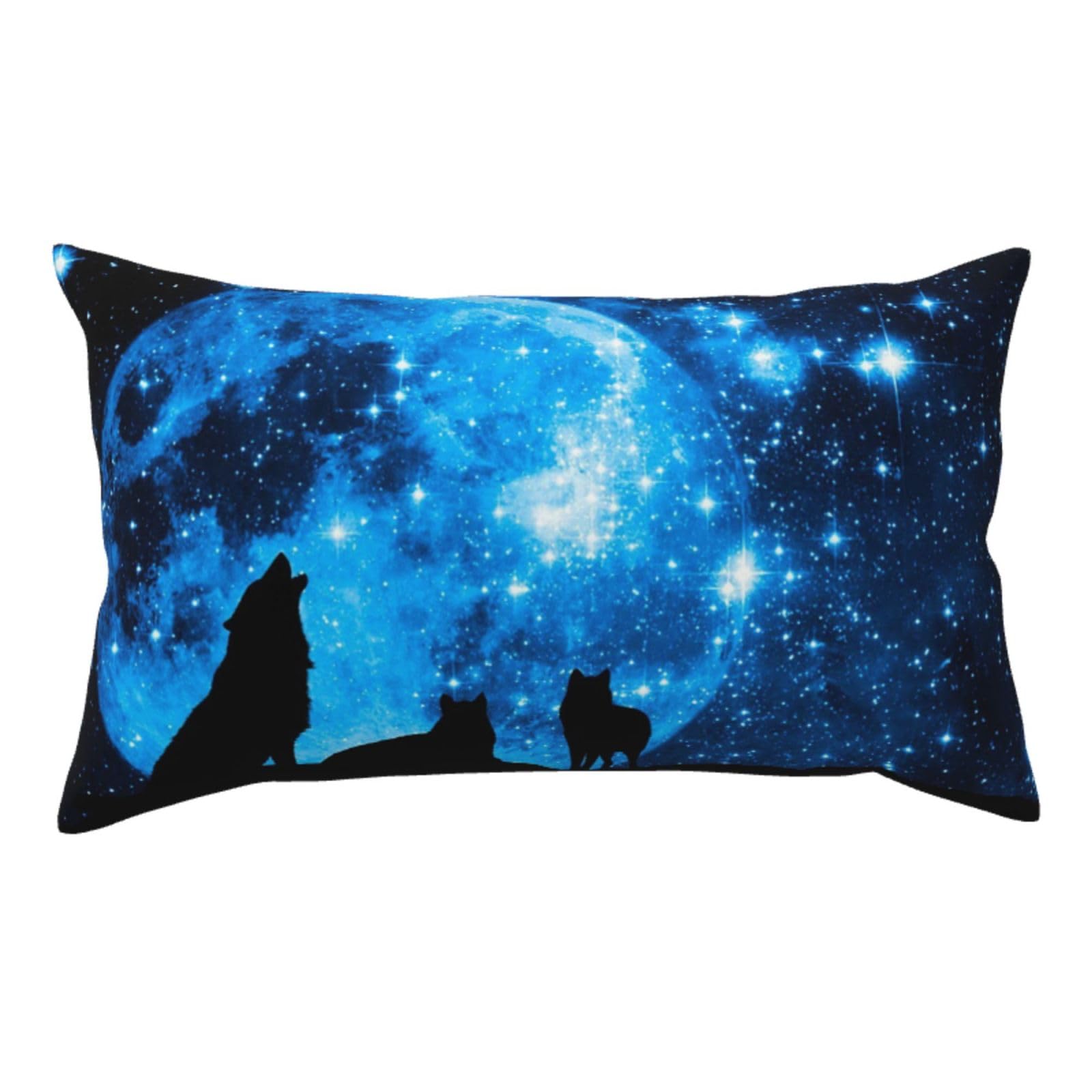 WSHFFILO Wolfs printed Pillow Case 20x36in Corduroy Throw Pillow Cover
