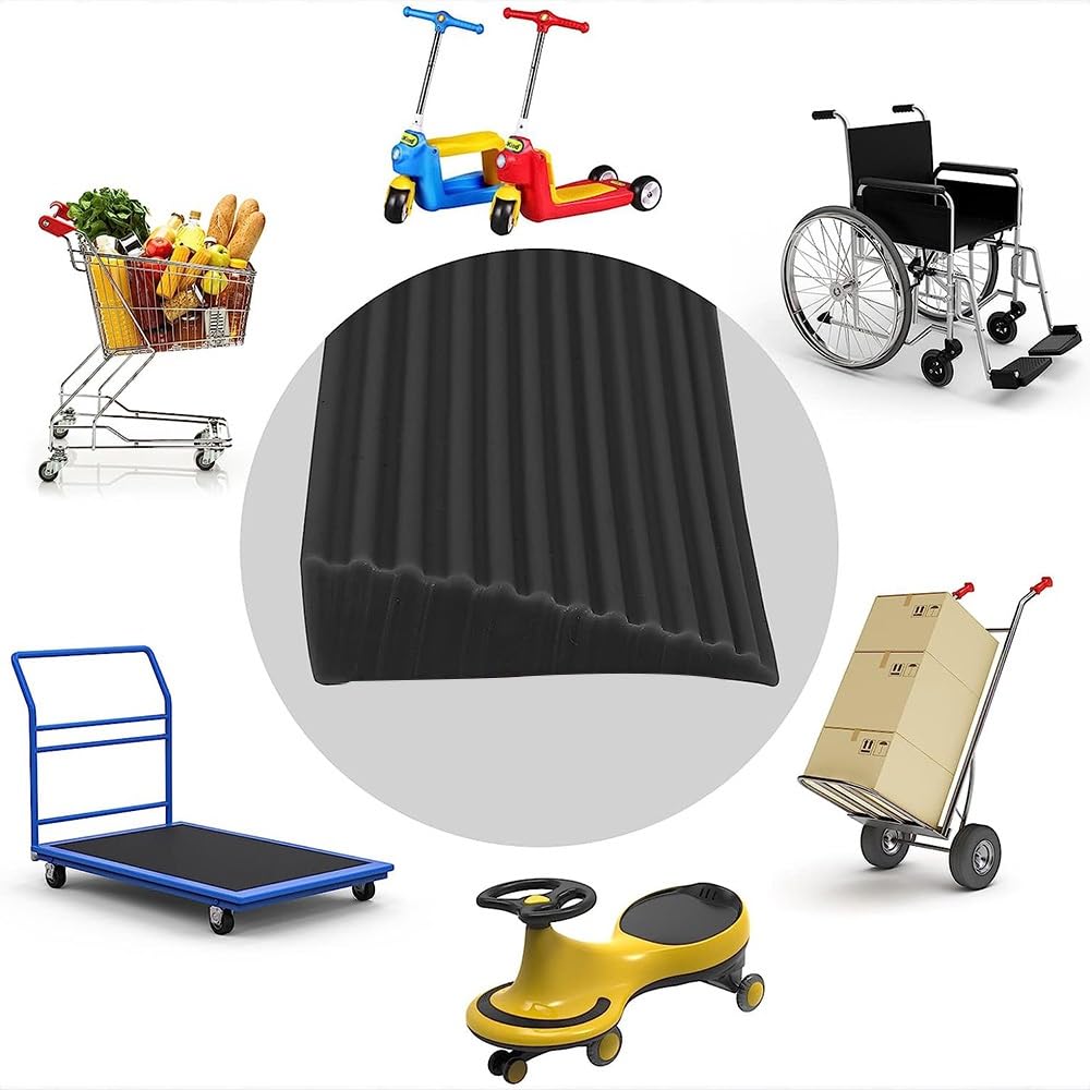 Ligero Rampa De Bordillo, Rampa De Umbral De Goma, Rampa Para Silla De Ruedas, Rampa De Bordillo De Entrada Antideslizante, Scooter, Andador, Rampa De Acceso Para Discapacitados, Antideslizante, Corta