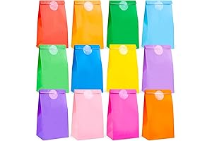 Shindel Colorful Treat Bags with Gift Bag Stickers for Parties