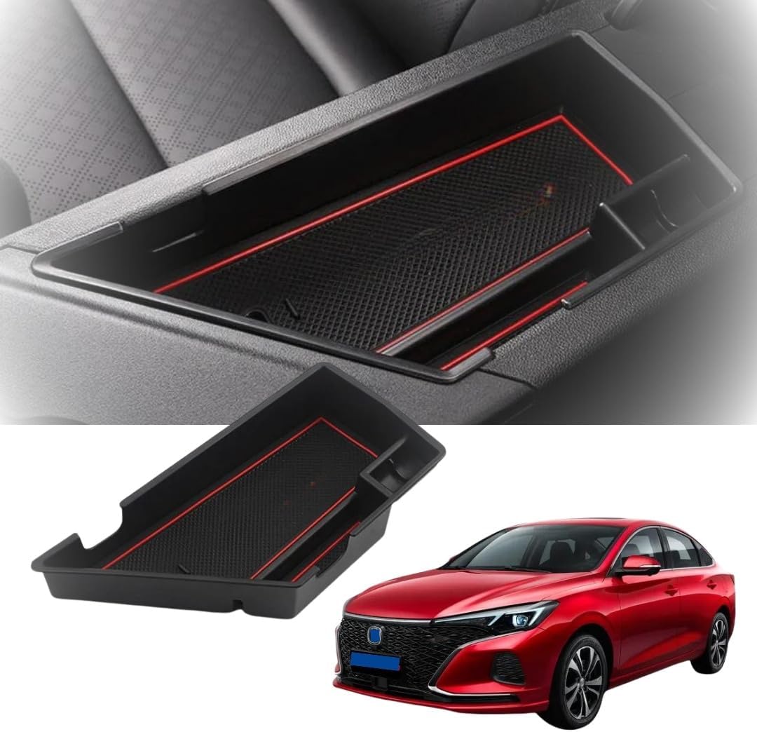 TRX AUTO Center Armrest Console Organizer For Changan Eado Plus 2020 2021 2022 2023 | Center Storage Box Organizer Tray | Changan Accessories 2024