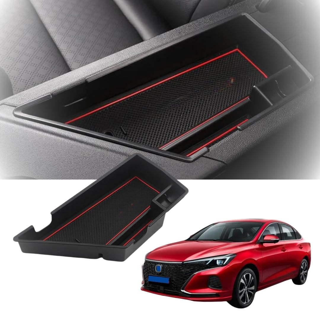 TRX AUTO Center Armrest Console Organizer For Changan Eado Plus 2020 2021 2022 2023 | Center Storage Box Organizer Tray | Changan Accessories 2024