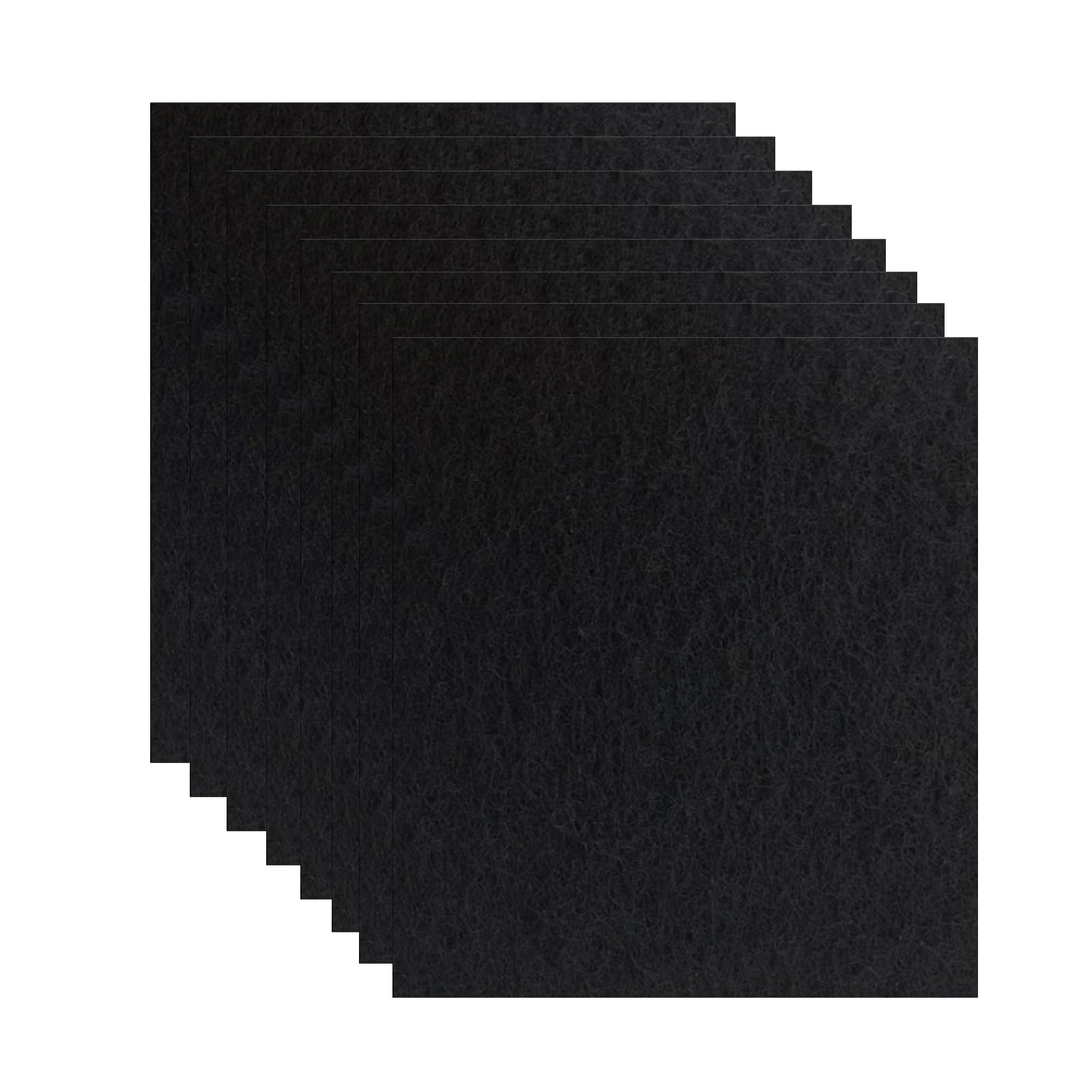 8 Pack Charcoal Cat Litter Box Replacement Filter for Hooded Cat Box, 6 x 6.5Inch Carbon Odor Filters, Black