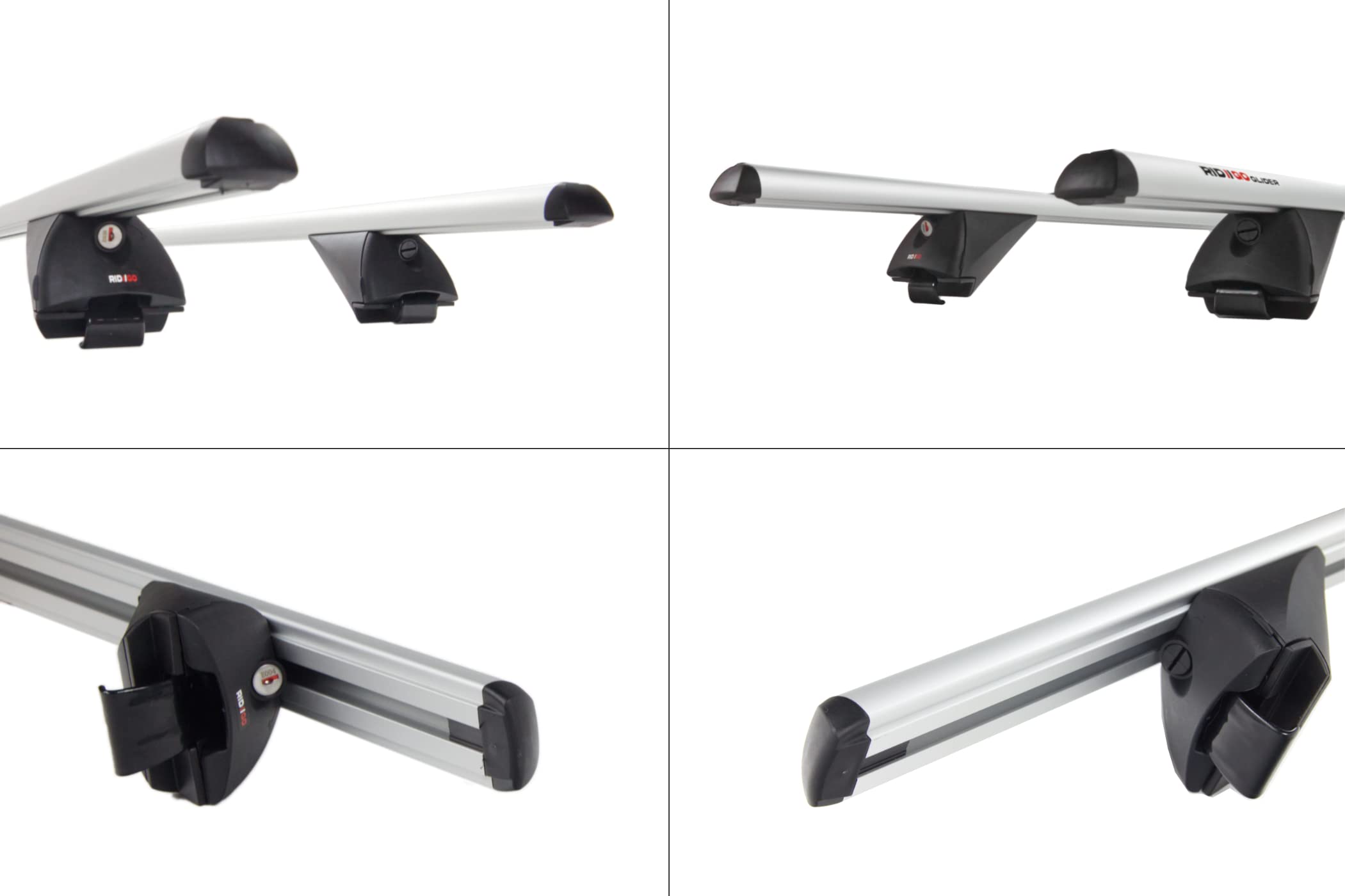 RIDIGO Glider Dachträger für Opel Zafira 3 III C Tourer 2012-2019 | Aluminium, 75 kg Tragkraft, geschlossene Dachreling, Silber