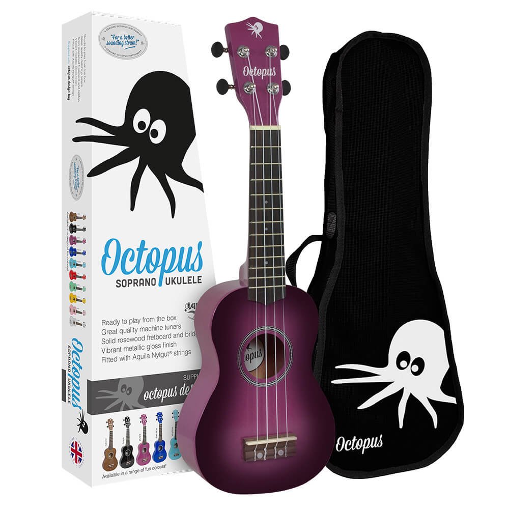 Ukelele soprano Octopus color morado