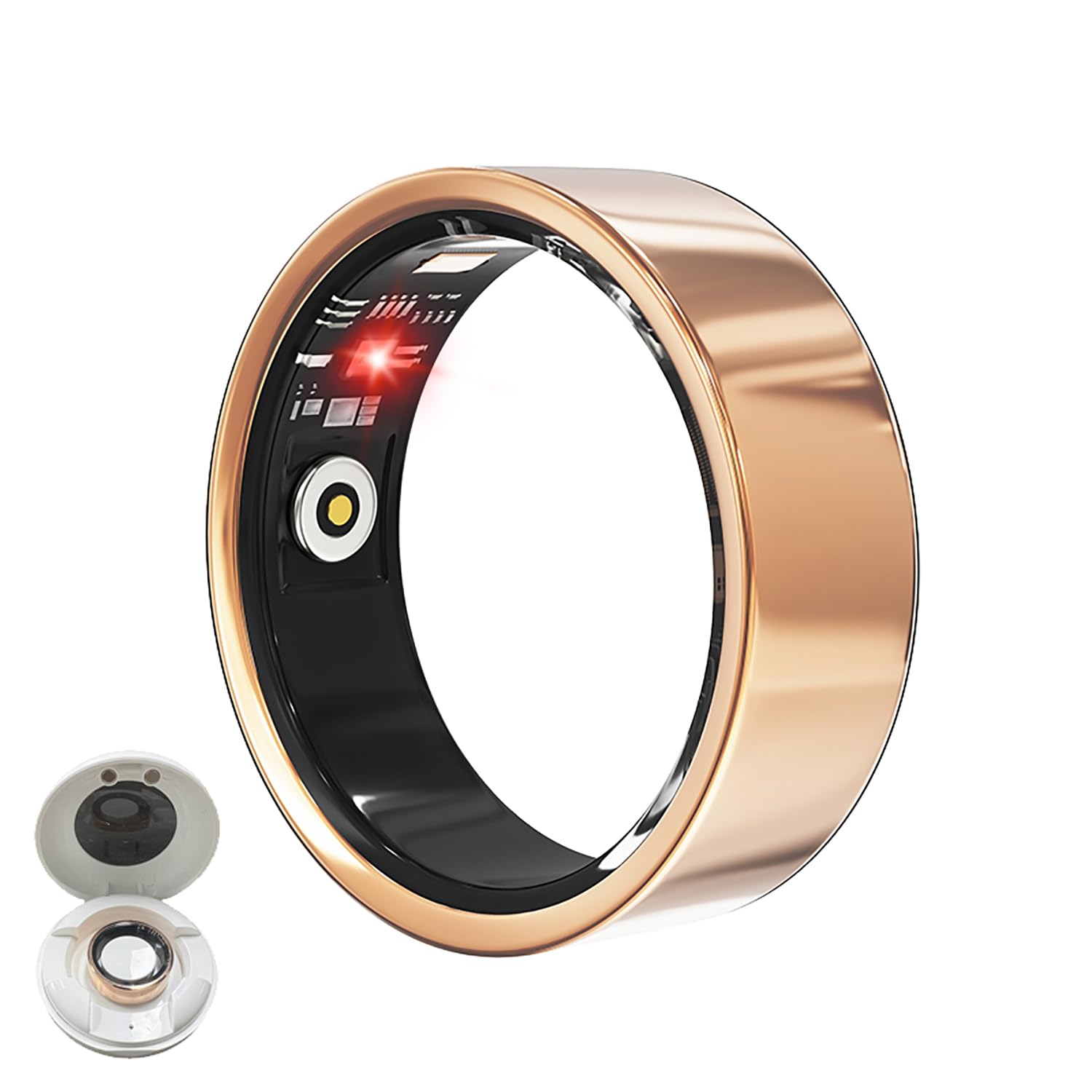 LONGLU Anillo inteligente para hombres y mujeres, anillo de seguimiento de fitness con frecuencia cardíaca, presión arterial, oxígeno en sangre, sueño, deporte, IP68 impermeable, rastreador de salud