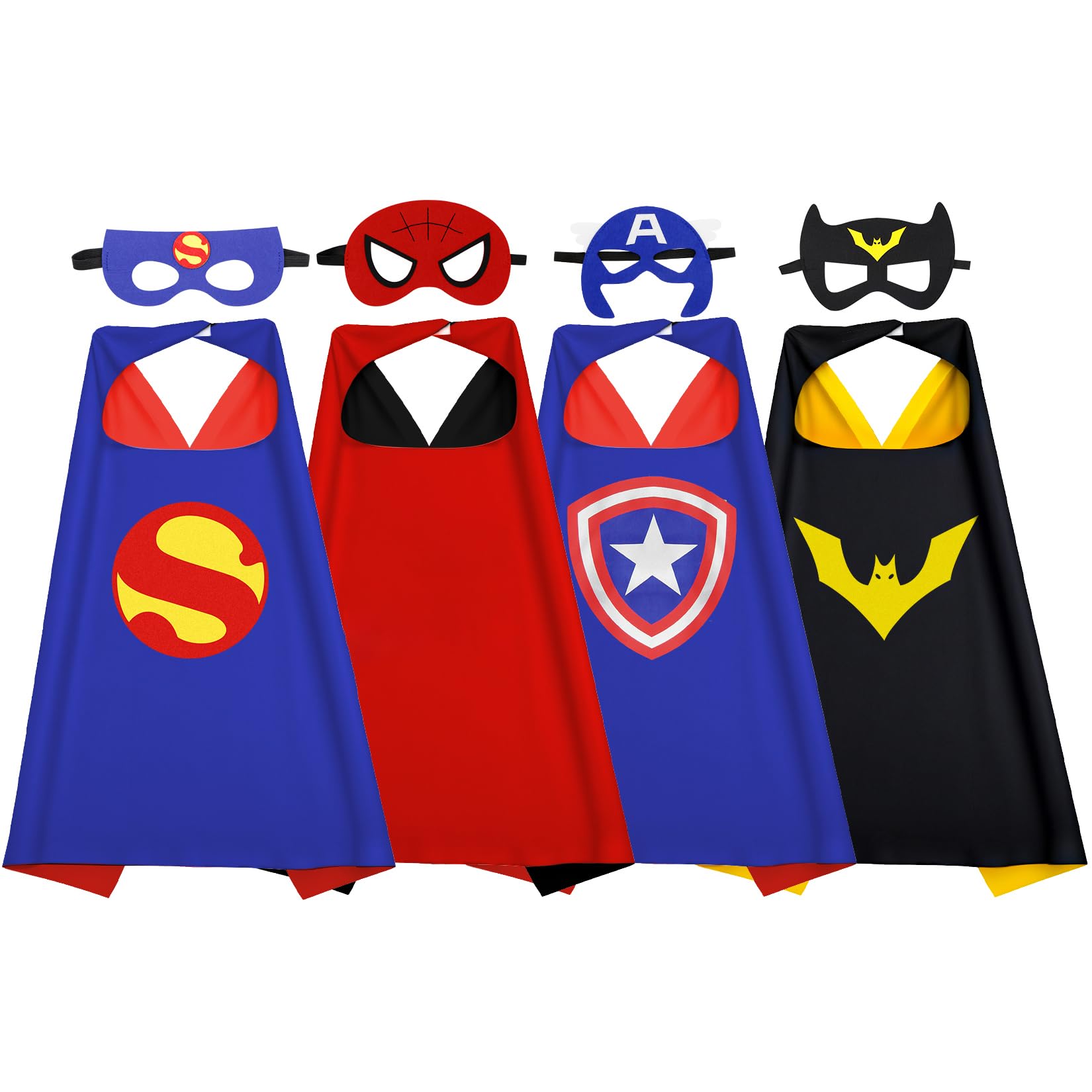 KARAZZO Superhero Capes and Masks Kids Costumes Halloween Christmas Cosplay Dress Up for Boys Girls (Blue-4pcs)