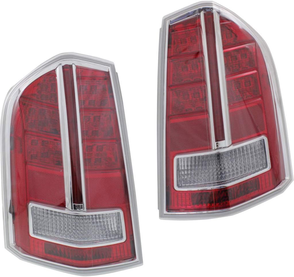 KarParts360 For Chrysler 300 2012 2013 2014 Tail Light Assembly Driver Side Chrome Replaces CH2818135 CAPA Certified