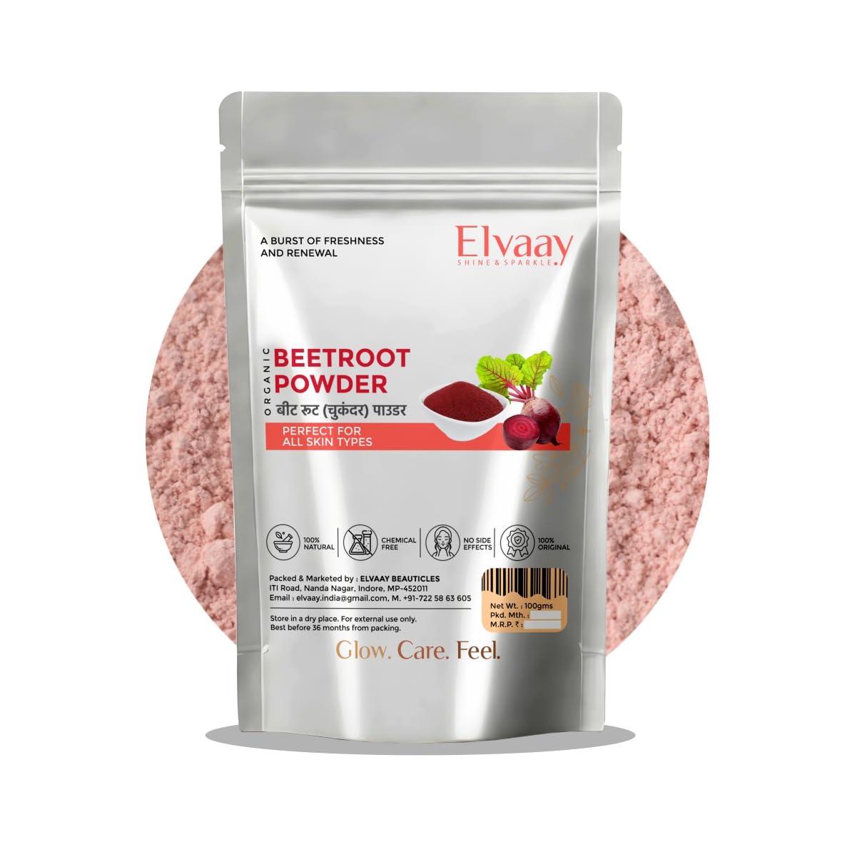 Elvaay Ultra Pure Beetroot Powder, Body Scrub, 100g-picture-41