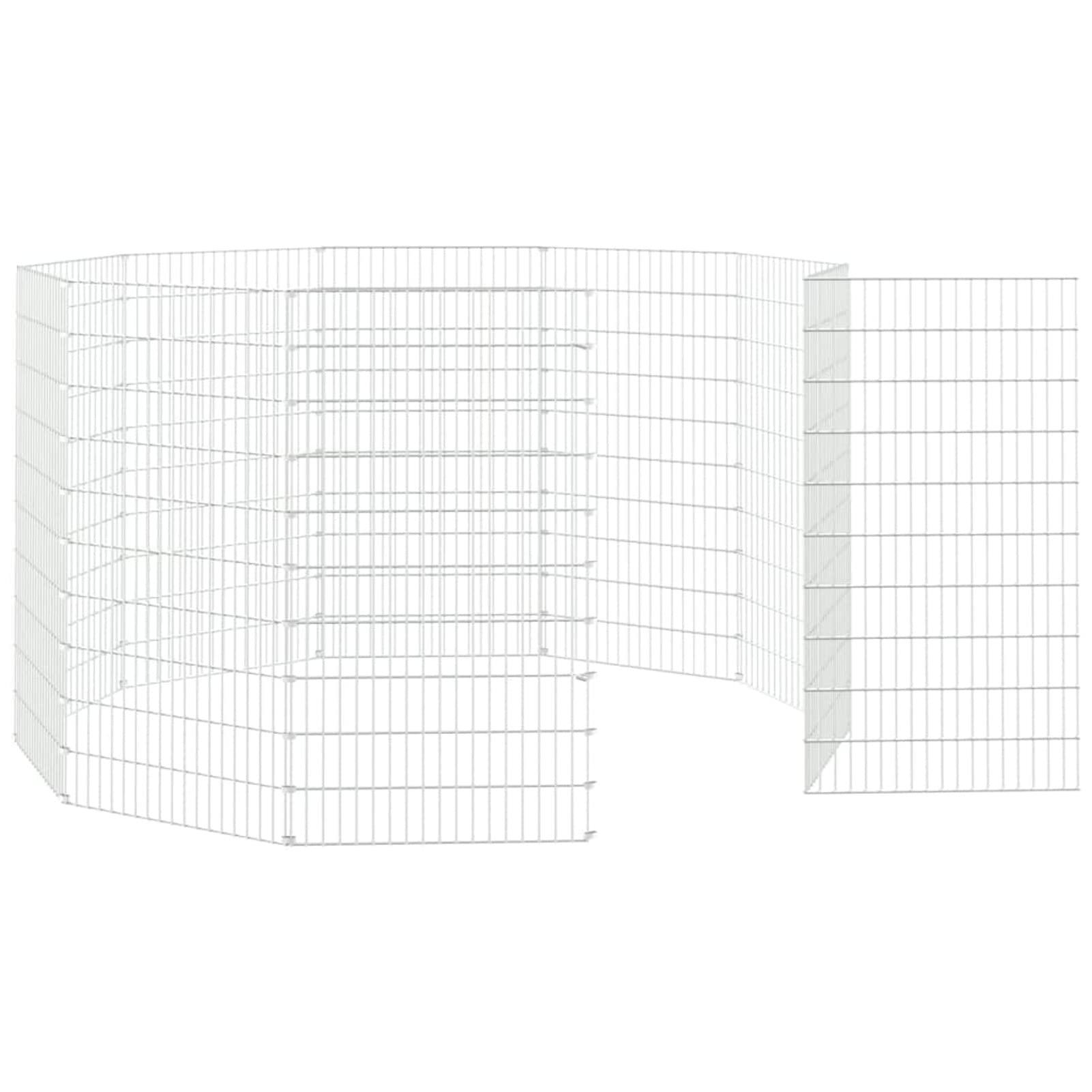 Homgoday Mobili Recinto per Animali Ruspante 10 Pannelli 54x100cm Ferro Zincato,