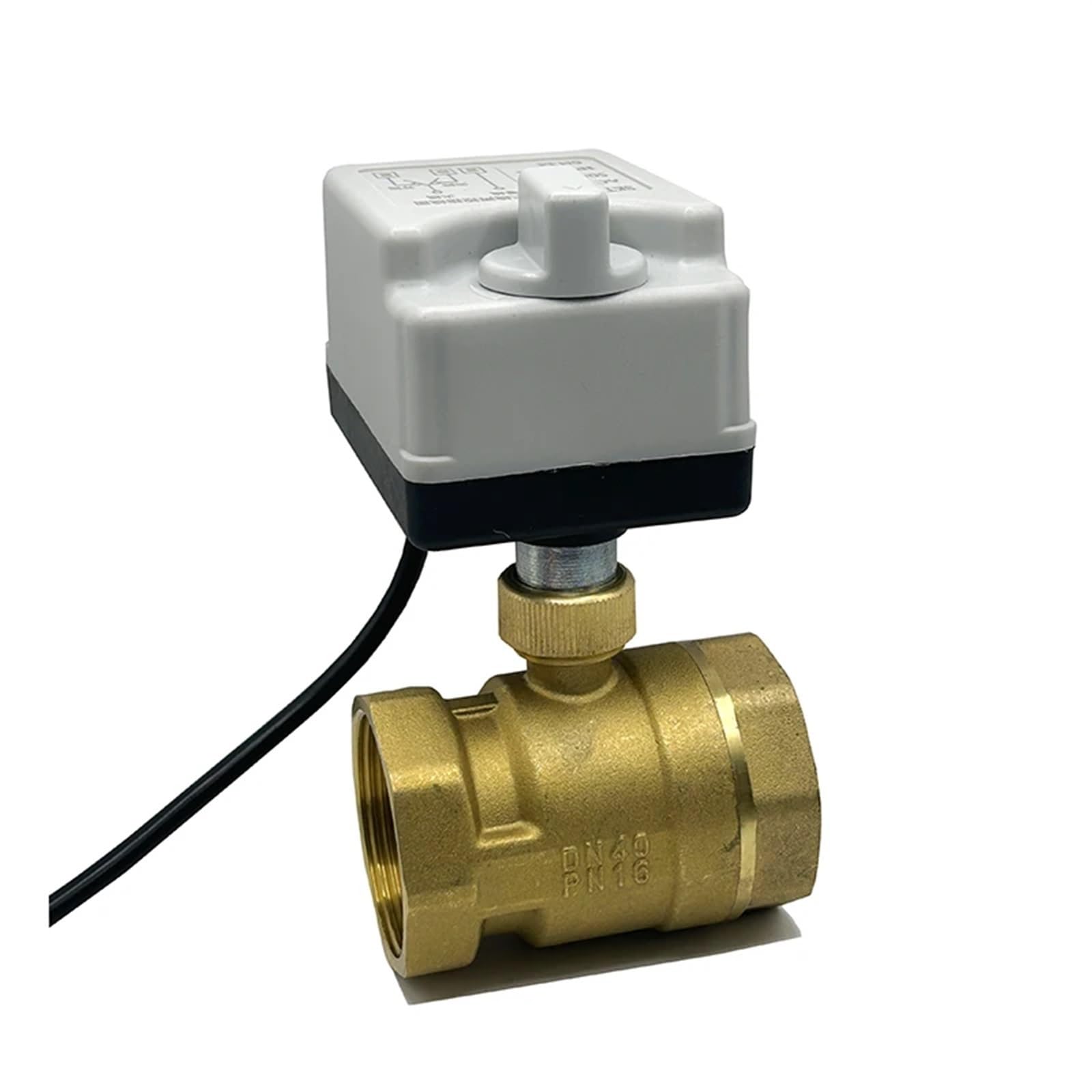 UWUKCJOKQ 1-1/2" Two Way Motorized Ball Valve With Manual Switch 220V 12V 24V Brass Electric 3-Wire 2 Point Control(220VAC)