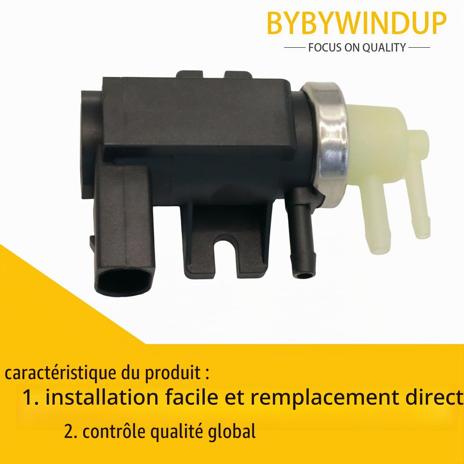 Valve électromagnétique de pression turbo compatible avec A3 Passat Golf Beetle Remplacement pour 1J0906627B 1K0906627A 1K0906627B