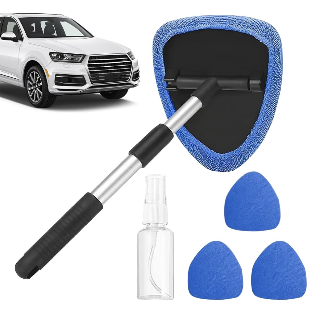Hicaly Windshield Cleaner, 2025 New Hicaly Car Window Cleaner Tool, Microfiber Towel Pads, Windshield Cleaner Tool Car Window and Home WindowsCleaning