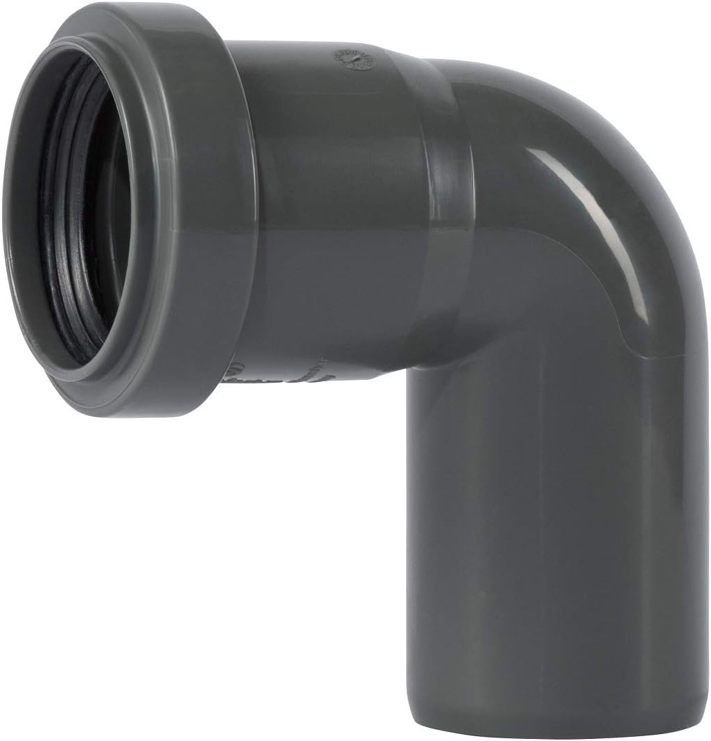 Ostendorf K12991-002 Bogen f. Abflussrohr Elbow for Drain Pipe HT 40/87GR, Gray, DN 40 87 Grad