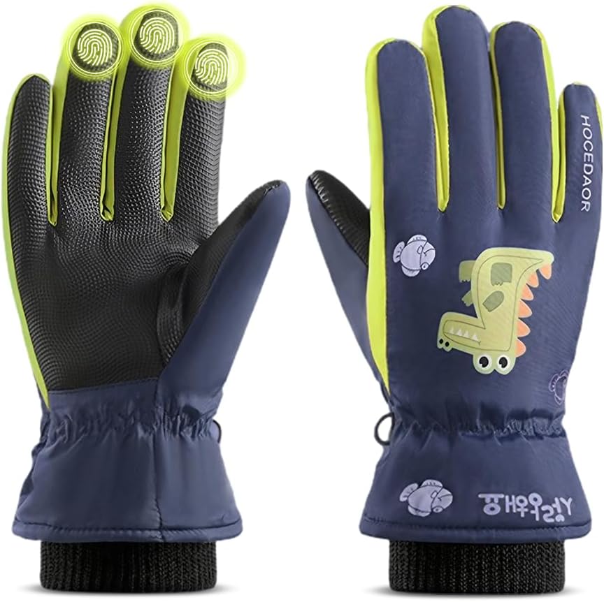 - PATPAT® Winter Gloves for Kids Warm Ski Gloves Thicken Warm Fleece Lining Waterproof Winter Gloves for Kids 8-12 Years Old Cartoon Outdoor Warm Gloves for Boys & Girls